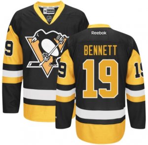 Mens Reebok Pittsburgh Penguins #19 Beau Bennett Authentic Black Gold Third NHL Jersey