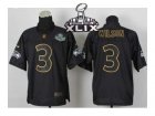 2015 Super Bowl XLIX Nike jerseys seattle seahawks #3 wilson black[Elite gold lettering fashion]