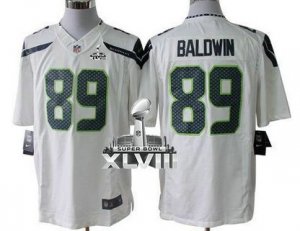 Nike Seattle Seahawks #89 Doug Baldwin White Super Bowl XLVIII NFL Limited Jersey