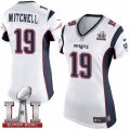 Womens Nike New England Patriots #19 Malcolm Mitchell Elite White Super Bowl LI 51 NFL Jersey