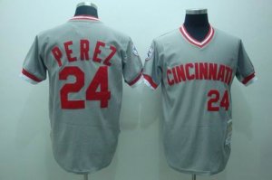 mlb cincinnati reds #24 perez m&n grey