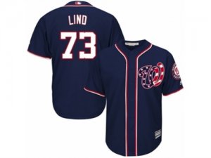 Youth Majestic Washington Nationals #73 Adam Lind Replica Navy Blue Alternate 2 Cool Base MLB Jersey