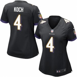 Women Nike Baltimore Ravens #4 Sam Koch Black Alternate NFL Jersey
