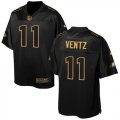 Nike Philadelphia Eagles #11 Carson Wentz Black Men''s Stitched NFL Elite Pro Line Gold Collection Jersey