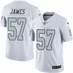 Mens Nike Oakland Raiders #57 Cory James Elite White Rush NFL Jersey