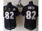 2013 Nike Super Bowl XLVII Baltimore Ravens #82 Torrey Smith black[With Hall of Fame 50th Patch Elite]