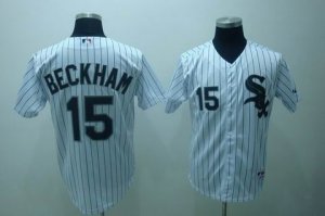 mlb chicago white sox #15 beckham white(black strip)