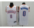 youth nba oklahoma city thunder #0 westbrook white[revolution 30 swingman]