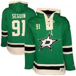 Stars #91 Tyler Seguin Green All Stitched Hooded Sweatshirt