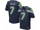 Mens Nike Seattle Seahawks #7 Blair Walsh Elite Steel Blue Team Color NFL Jersey