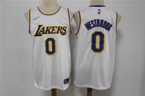 Lakers #0 Russell Westbrook White Nike Diamond 75th Anniversary Swingman Jersey