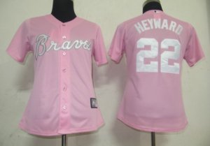 MLB Women Jerseys Atlanta Braves #22 Heyward Pink