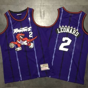 Raptors #2 Kawhi Leonard Purple Hardwood Classics Jersey