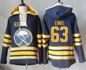 Mens Buffalo Sabres #63 Tyler Ennis Navy Blue Sawyer Hooded Sweatshirt Stitched NHL Jersey