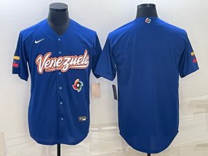 Men\'s Venezuela Blank Blue 2023 World Baseball Classic Jerseys