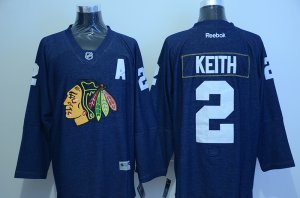 NHL Chicago Blackhawks #2 Duncan Keith blue Jerseys(Denim)