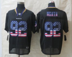 Nike Baltimore Ravens #92 Ngata Black Jerseys(USA Flag Fashion Elite)