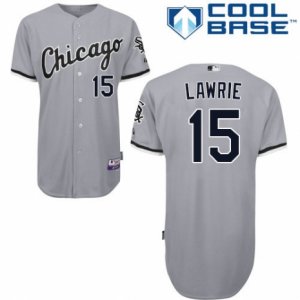 Men\'s Majestic Chicago White Sox #15 Brett Lawrie Replica Grey Road Cool Base MLB Jersey