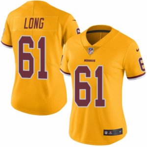 Women\'s Nike Washington Redskins #61 Spencer Long Limited Gold Rush NFL Jersey