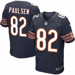 Mens Nike Chicago Bears #82 Logan Paulsen Elite Navy Blue Team Color NFL Jersey