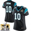 Women Nike Panthers #10 Corey Brown Black Team Color Super Bowl 50 Stitched Jersey