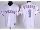 MLB jerseys Texas Rangers #1 Elvis Andrus white[Cool Base 40th Anniversary Patch]