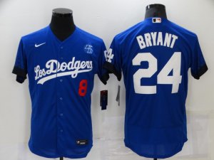 Dodgers #8 & 24 Kobe Bryant Royal 2021 City Connect Flexbase Jersey