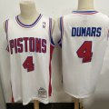 Pistons #4 Joe Dumars White 1988-89 Hardwood Classics Mesh Jersey