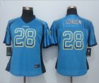 Women Nike San Diego Charger #28 Gordon blue Jerseys(Drift Fashion)