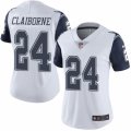 Women's Nike Dallas Cowboys #24 Morris Claiborne Limited White Rush NFL Jersey