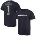 Mens Seattle Seahawks Pro Line College Number 1 Dad T-Shirt Navy
