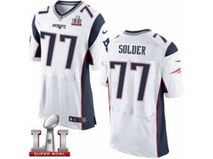 Mens Nike New England Patriots #77 Nate Solder Elite White Super Bowl LI 51 NFL Jersey