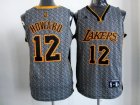 nba los angeles lakers #12 dwight howard grey[static fashion swingman]