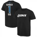Mens Detroit Lions Pro Line College Number 1 Dad T-Shirt Black