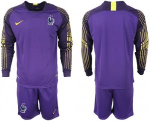 France 2018 FIFA World Cup Violet Goalkeeper Long Sleeve Soccer Jersey