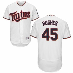 Men\'s Majestic Minnesota Twins #45 Phil Hughes White Flexbase Authentic Collection MLB Jersey