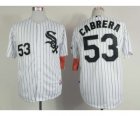 mlb jerseys chicago white sox #53 cabrera white[black strip]