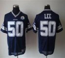Nike Cowboys #50 Sean Lee Navy Blue With Hall of Fame 50th Patch NFL Elite Jersey