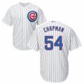 Mens Chicago Cubs #54 Aroldis Chapman Majestic White Home Cool Base Jersey