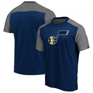 Utah Jazz Fanatics Branded Iconic Blocked T-Shirt Navy