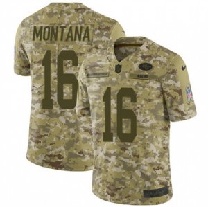 Mens Nike San Francisco 49ers #16 Joe Montana Limited Camo 2018 Salute to Service NFL Jersey