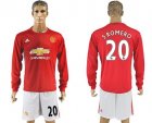 Manchester United #20 S.Romero Red Home Long Sleeves Soccer Club Jersey