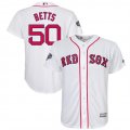 Red Sox #50 Mookie Betts White Youth 2018 World Series Cool Base Player Jersey