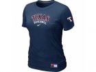 Women Texas Rangers Nike D.Blue Short Sleeve Practice T-Shirt