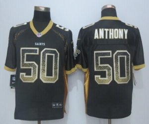 Nike New Orleans Saints #50 Stephone Anthony black jerseys(Drift Fashion Elite)