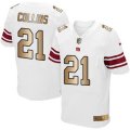 Nike New York Giants #21 Landon Collins White Mens Stitched NFL Elite Gold Jersey