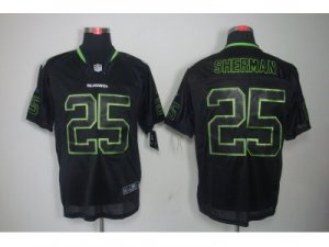 Nike NFL Seattle Seahawks #25 Richard Sherman Black Jerseys(Lights Out Elite)