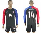 USA #14 Acosta Away Long Sleeves Soccer Country Jersey