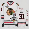nhl jerseys chicago blackhawks #31 niemi white[2013 Stanley cup champions]
