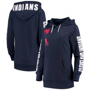 Cleveland Indians G III 4Her by Carl Banks Women\'s 12th Inning Pullover Hoodie Navy